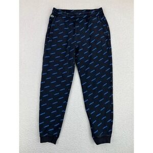 Lacoste Live Mens Medium Black All Over Print French Terry Jogger Pants‎ HH7342